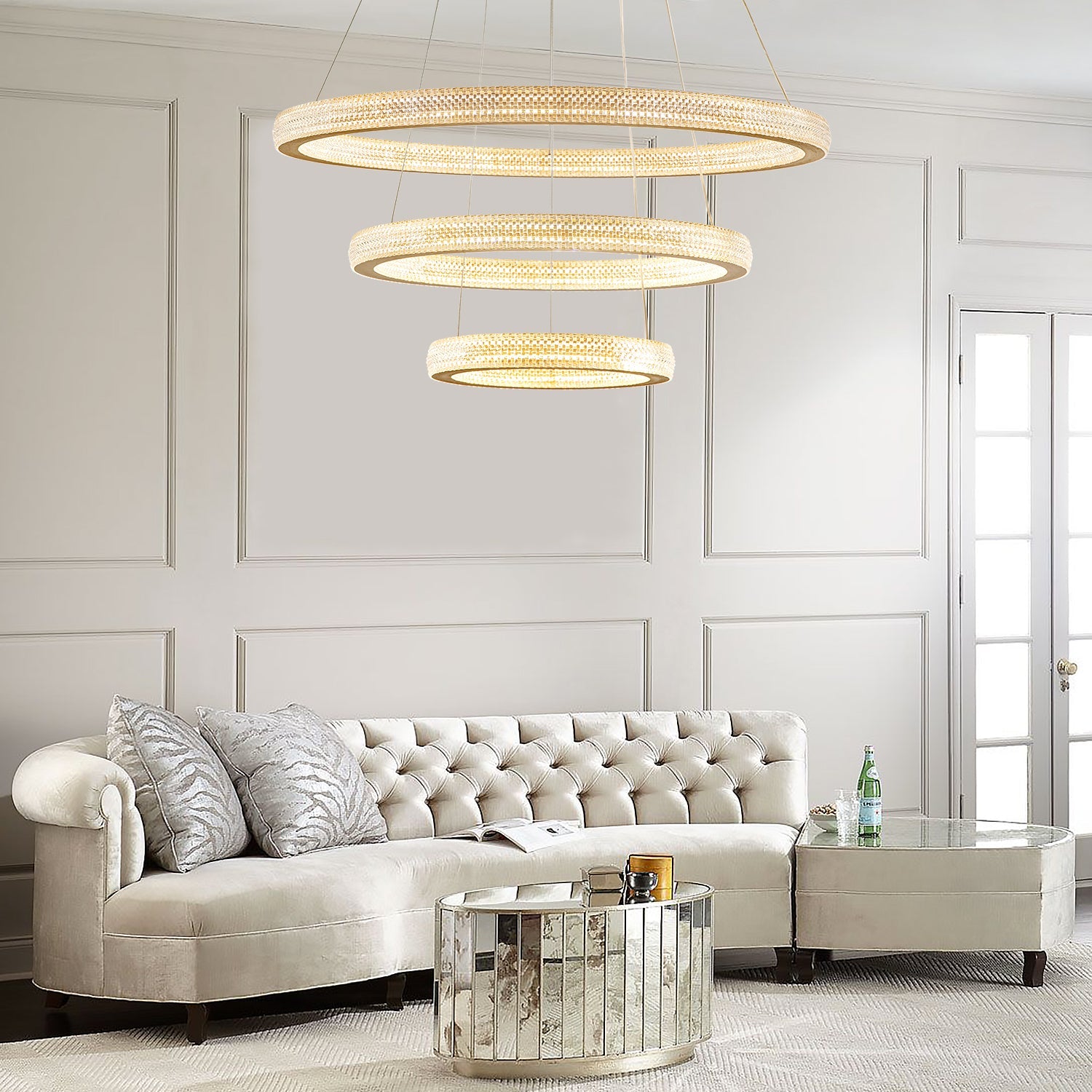 Three Rings Gold LED Chandelier