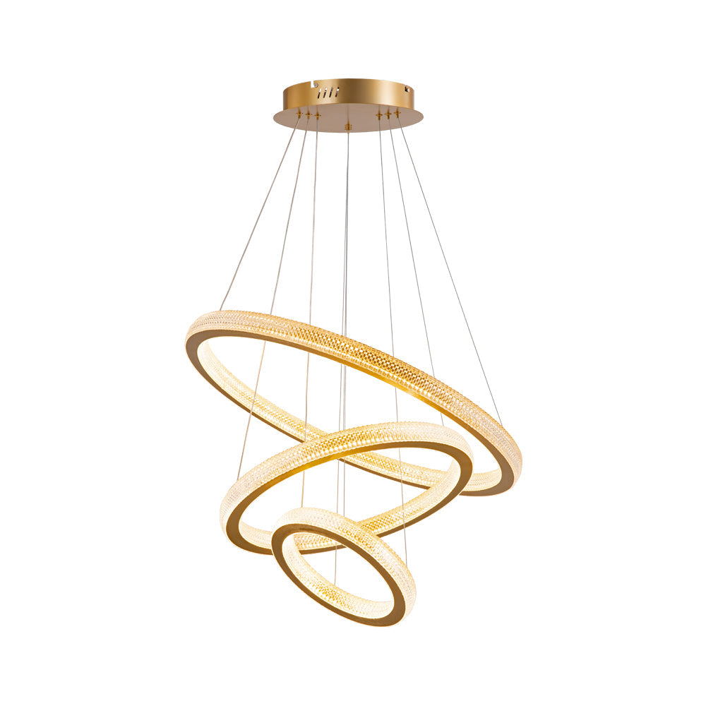 Three Rings Gold LED Chandelier