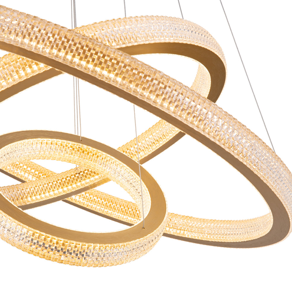 Three Rings Gold LED Chandelier