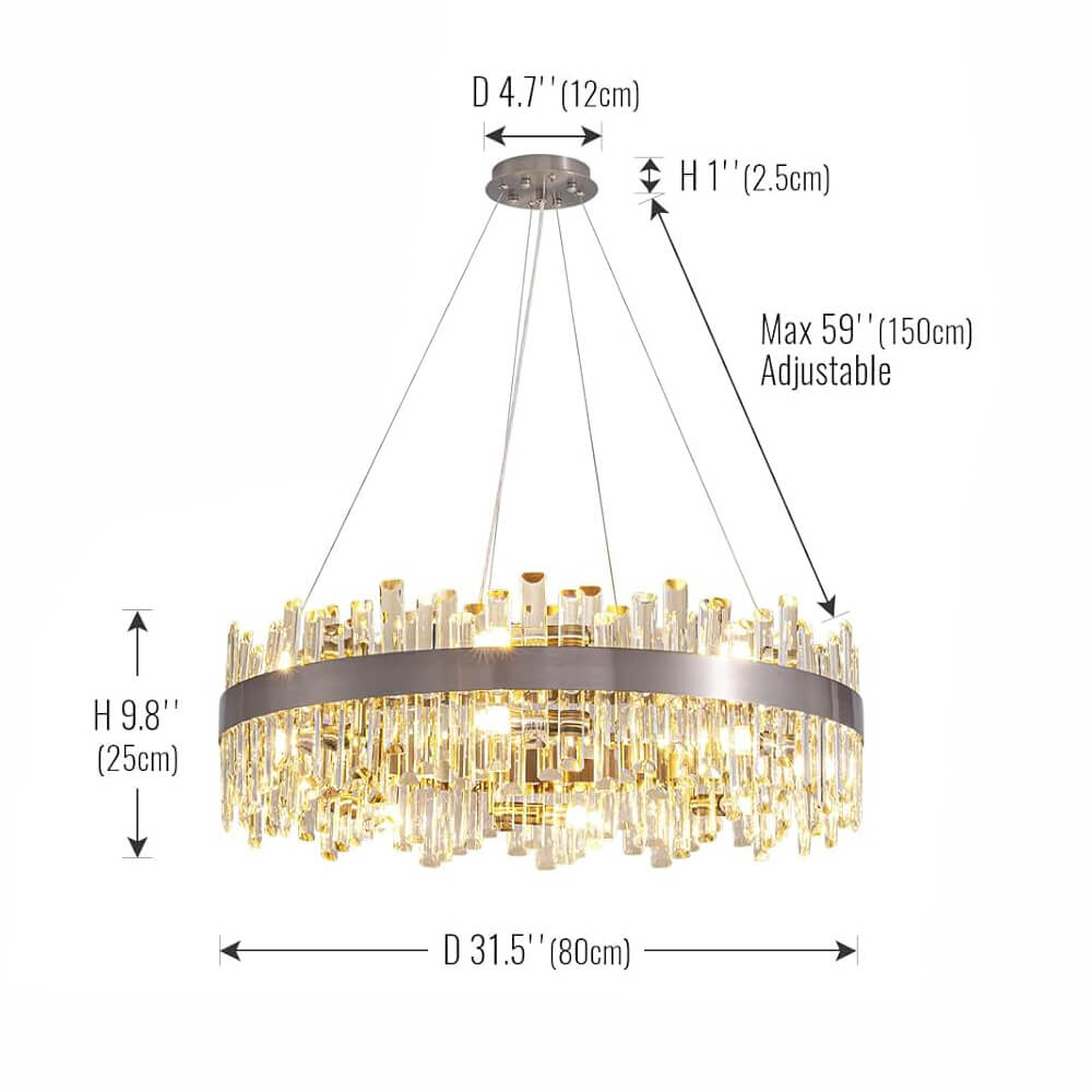 Aurum Elegance Chrome Crystal Chandelier