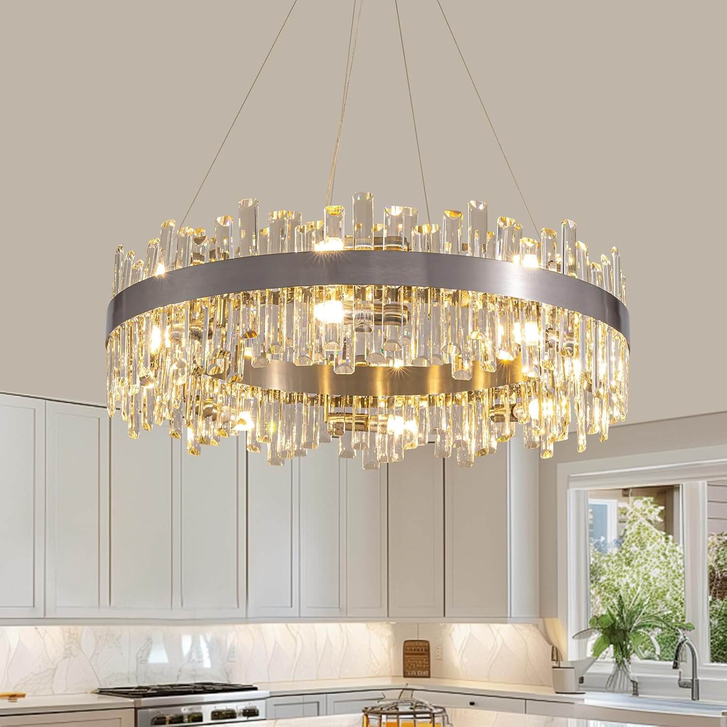 Aurum Elegance Chrome Crystal Chandelier