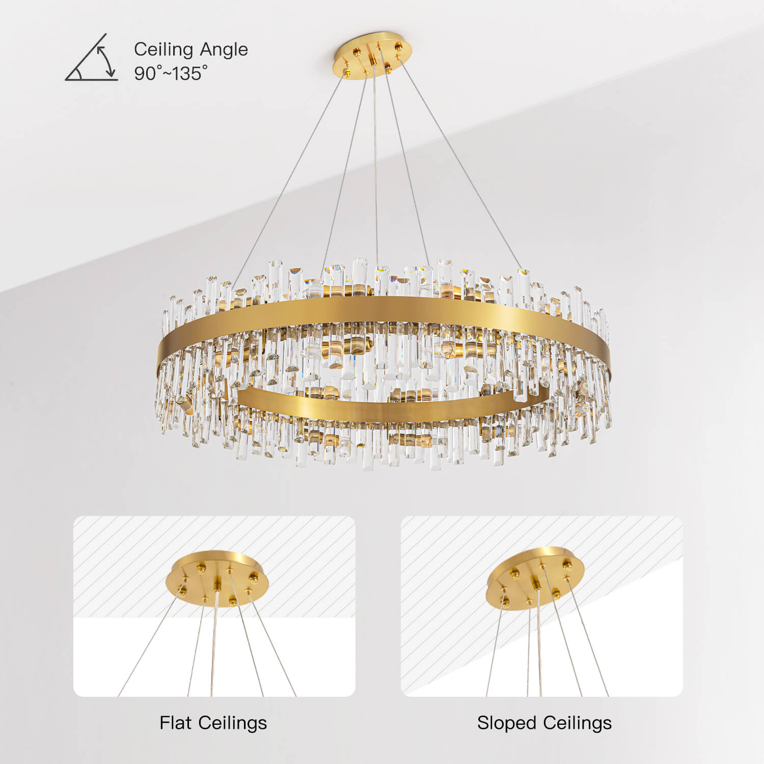 Aurum Luxury Gold Crystal Chandelier