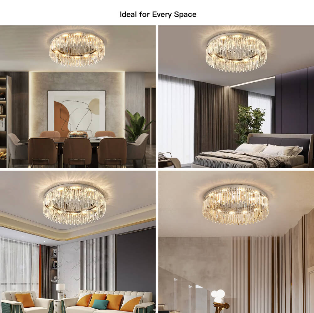 Modern Irregular Crystal Flush Mount Ceiling Light