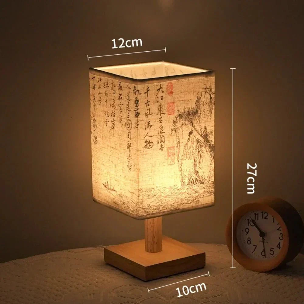 Chinese Style Wooden Calligraphy Lamp - LED Night Light