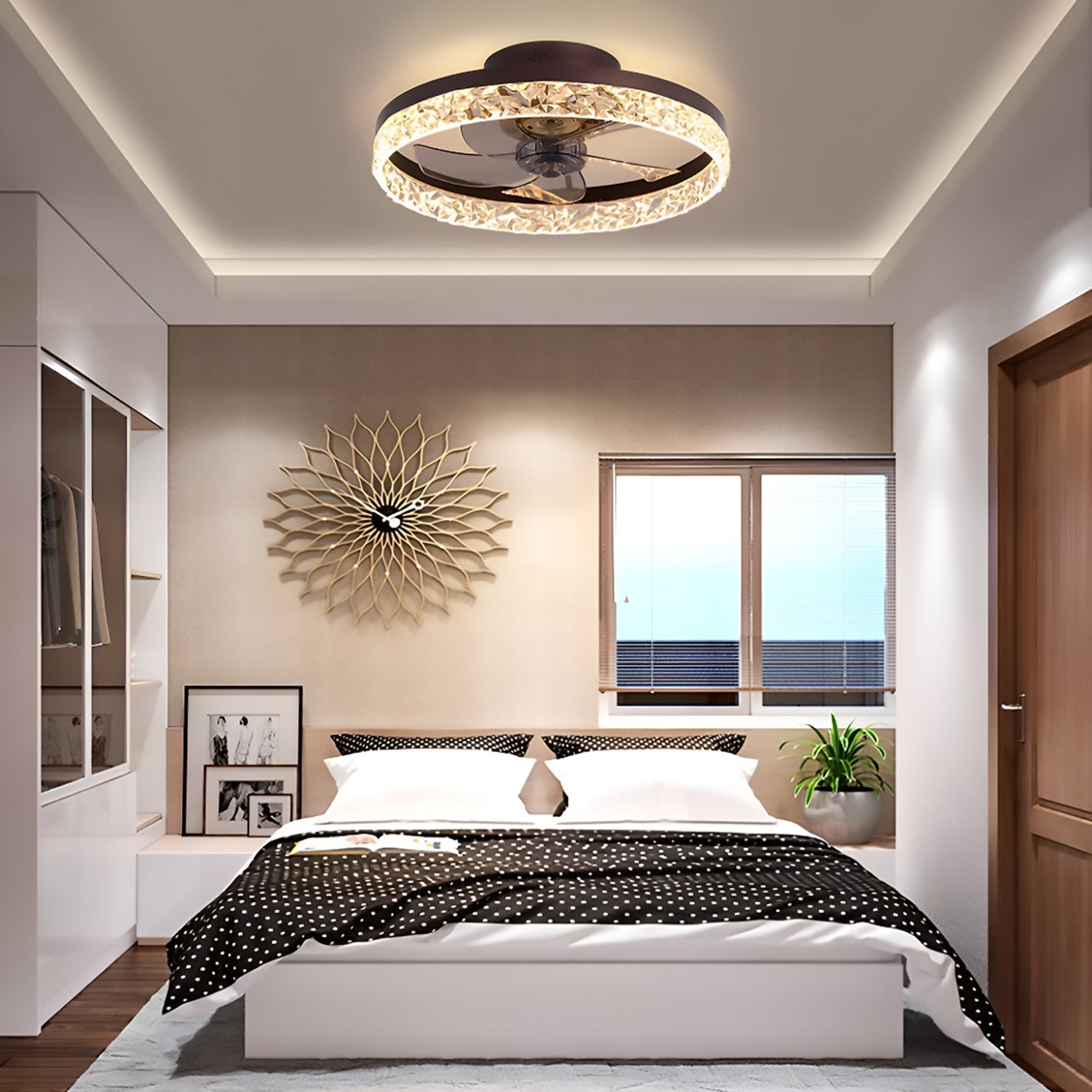 Circular Ceiling Fan Light Modern And Simple Creative Embedded Integrated