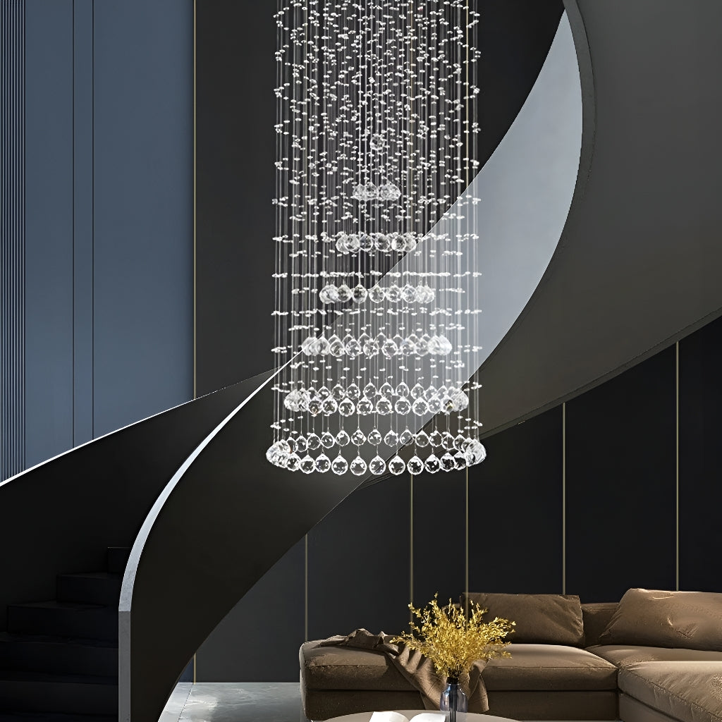 Contemporary Luxury Round Design Raindrop Crystal Chandelier