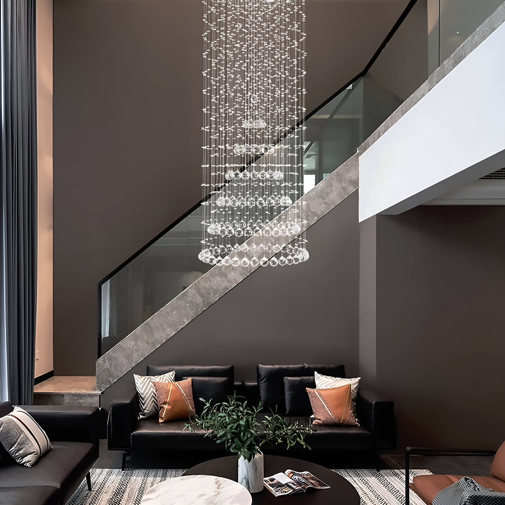 Contemporary Luxury Round Design Raindrop Crystal Chandelier