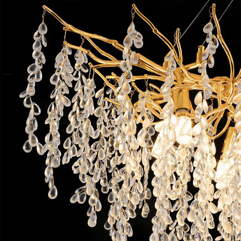 Elegant Luxury French Creative Branch Design with Tassel Glass Chandelier