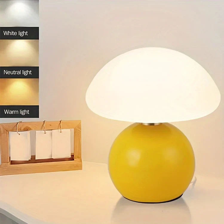 Chateau French Cream Ceramic Mushroom Table Lamp – Bauhaus-Inspired Design