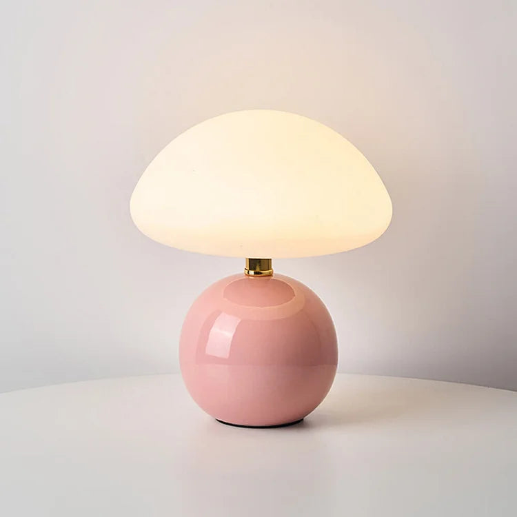 Chateau French Cream Ceramic Mushroom Table Lamp – Bauhaus-Inspired Design