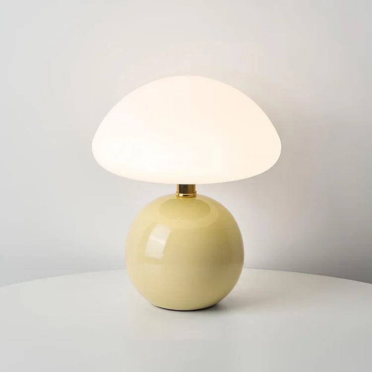 Chateau French Cream Ceramic Mushroom Table Lamp – Bauhaus-Inspired Design