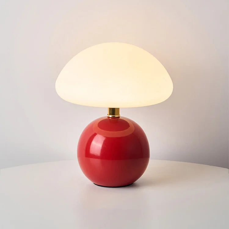 Chateau French Cream Ceramic Mushroom Table Lamp – Bauhaus-Inspired Design