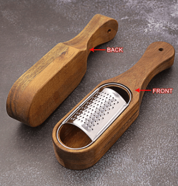 Grater with Removable Acacia Wood Collector