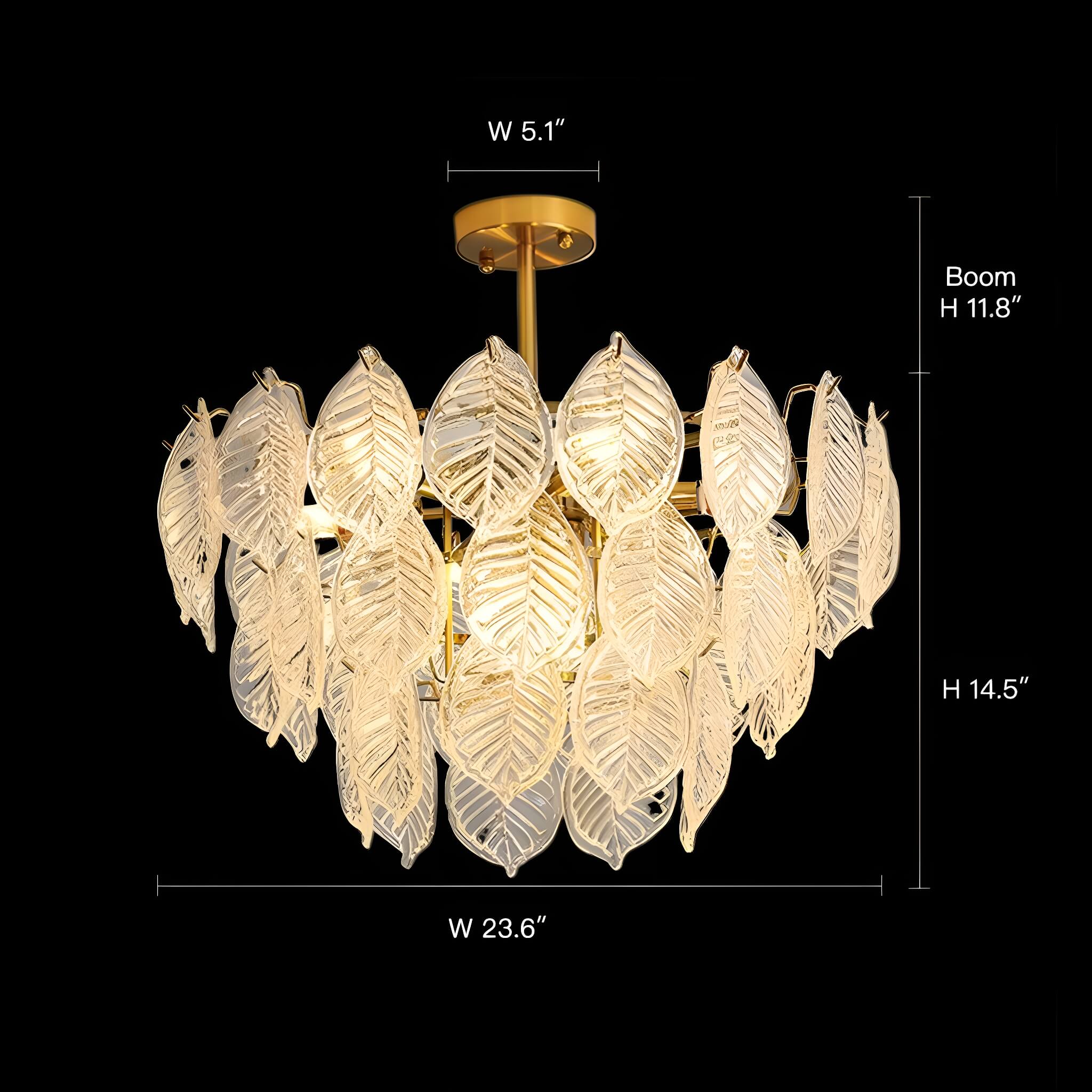 Leaf-Shape French-style Luxurious Crystal Chandelier - Modern  Living Room