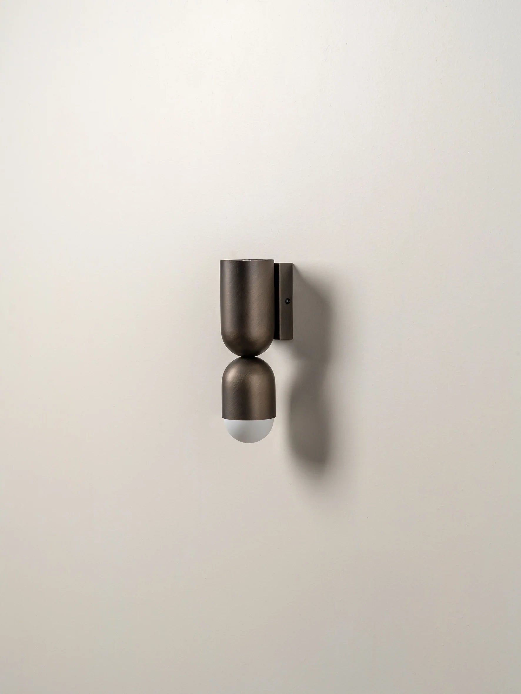 Tuba - 2 light bronze and opal wall light