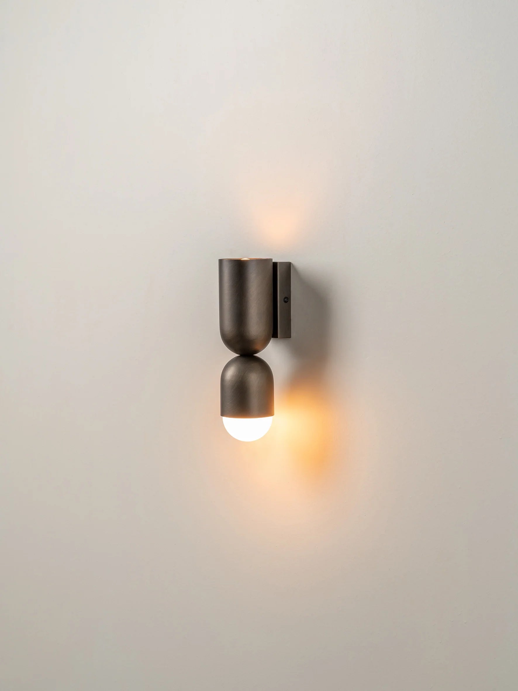 Tuba - 2 light bronze and opal wall light