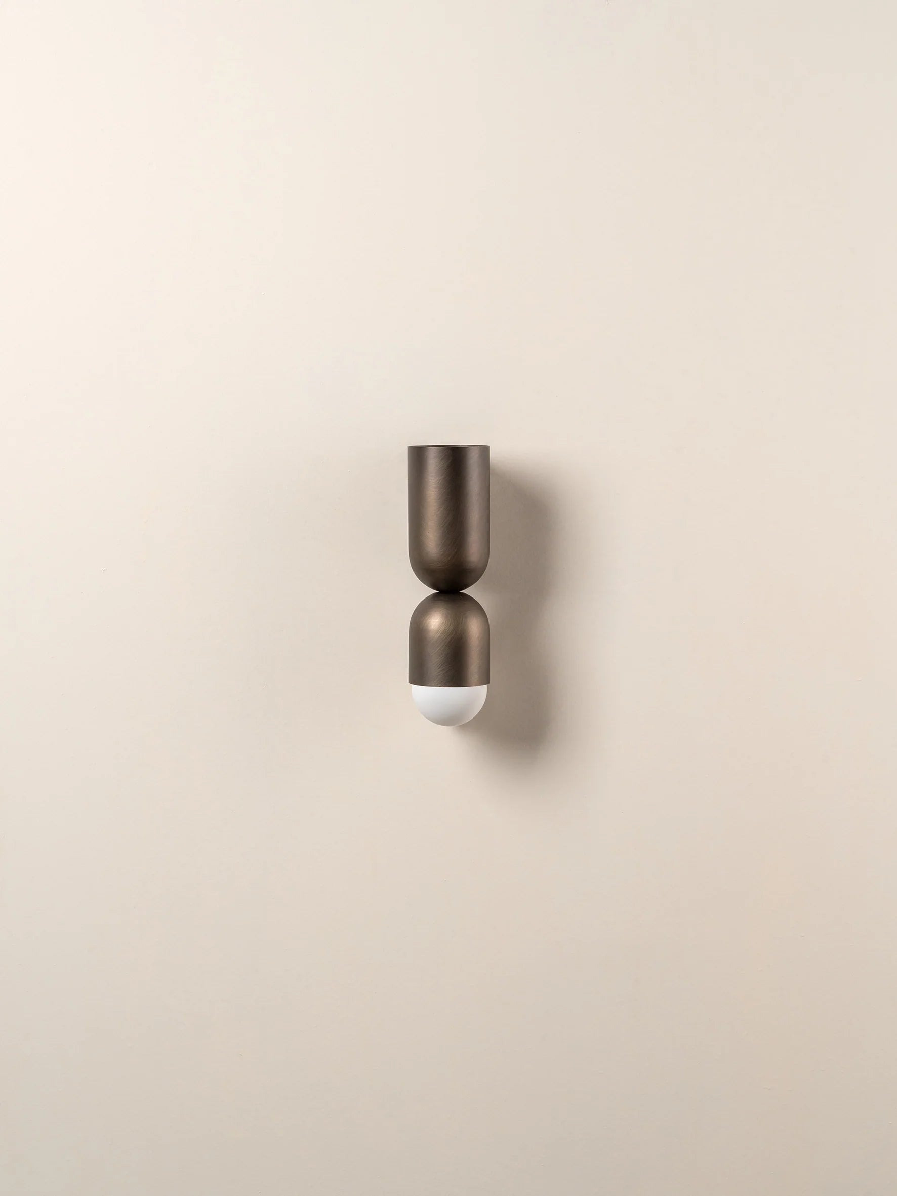 Tuba - 2 light bronze and opal wall light