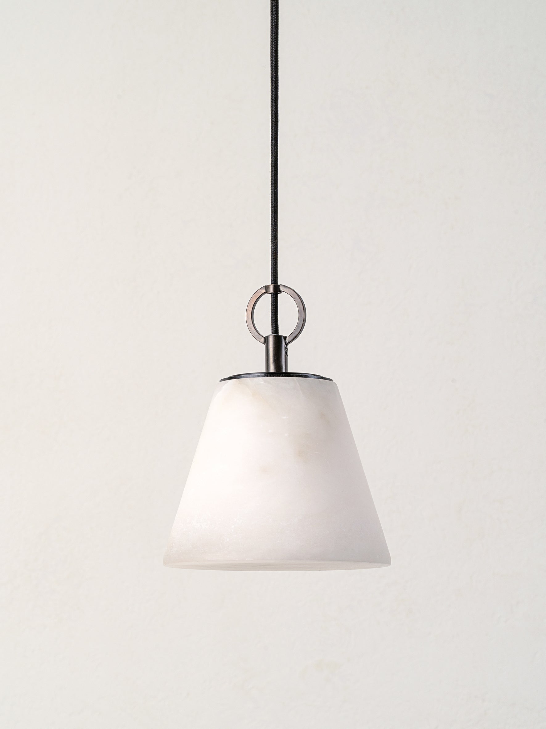 Alba - 1 light alabaster and bronze ceiling pendant