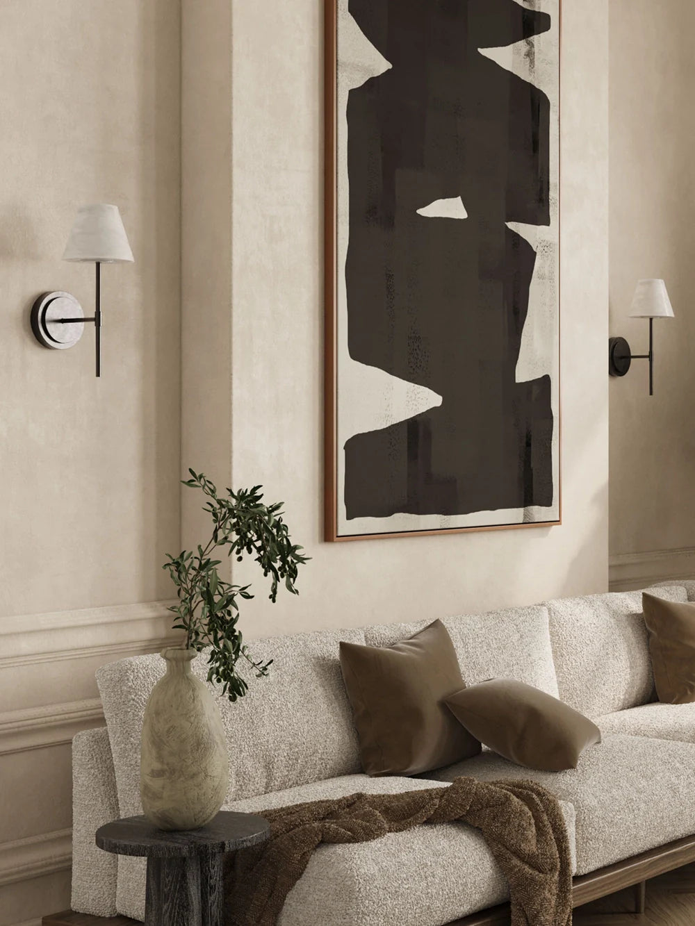 Alba - 1 light alabaster and bronze wall light