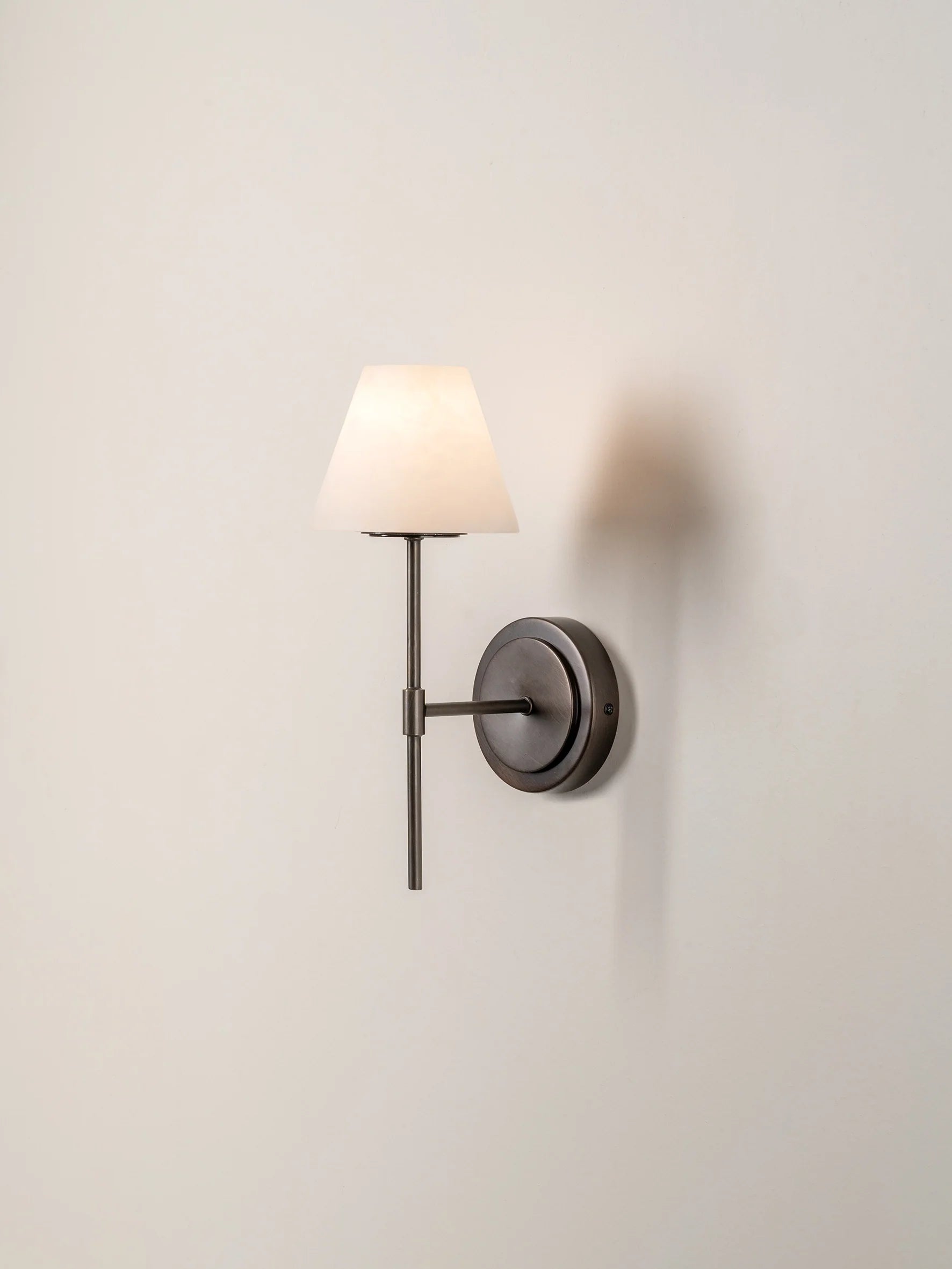 Alba - 1 light alabaster and bronze wall light