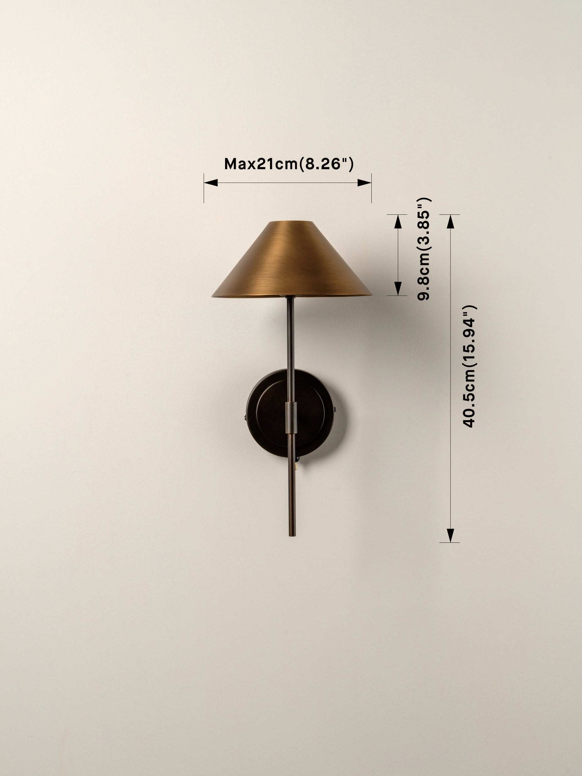 Orta - aged brass and bronze wall light