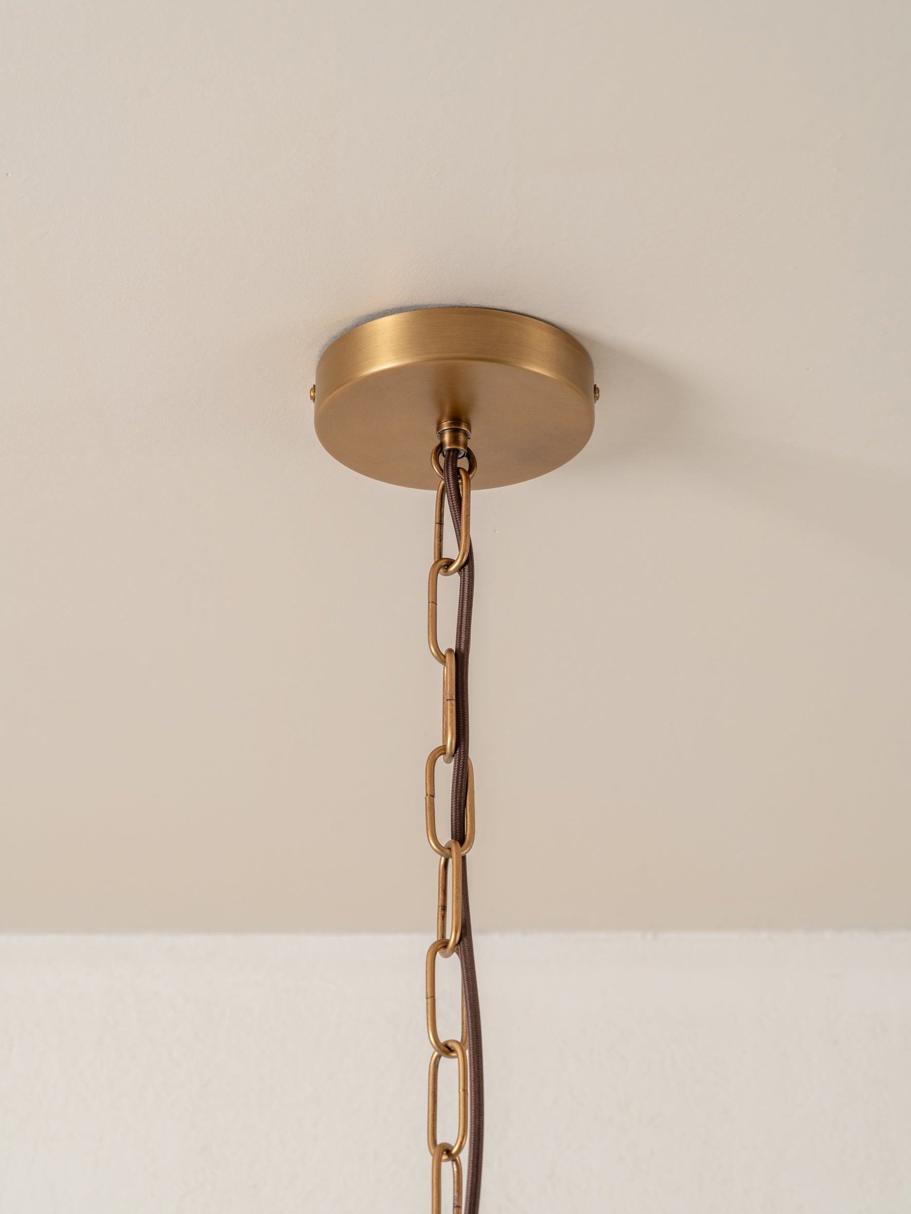 Ottino - aged brass and linen pendant