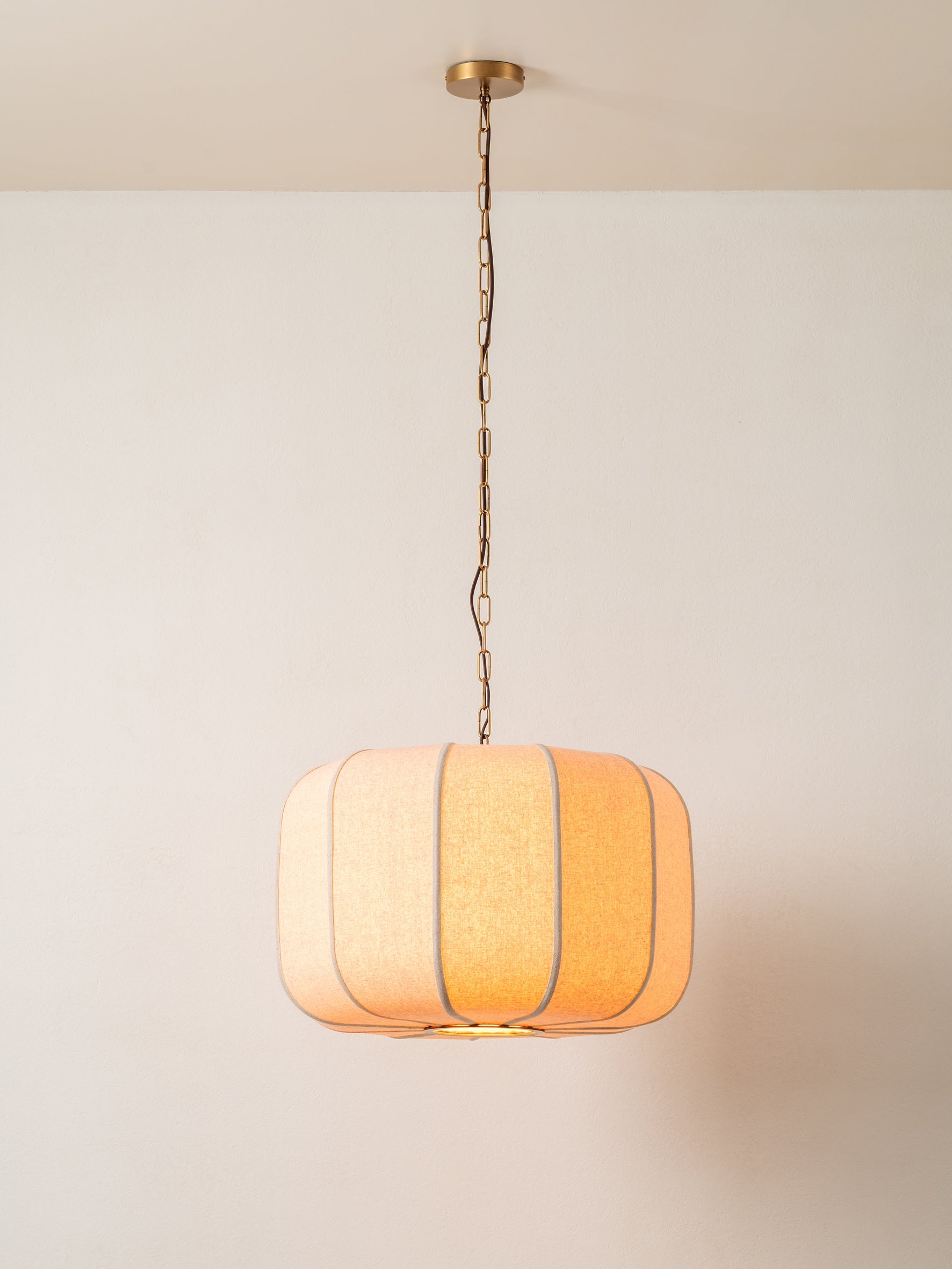 Ottino - aged brass and linen pendant