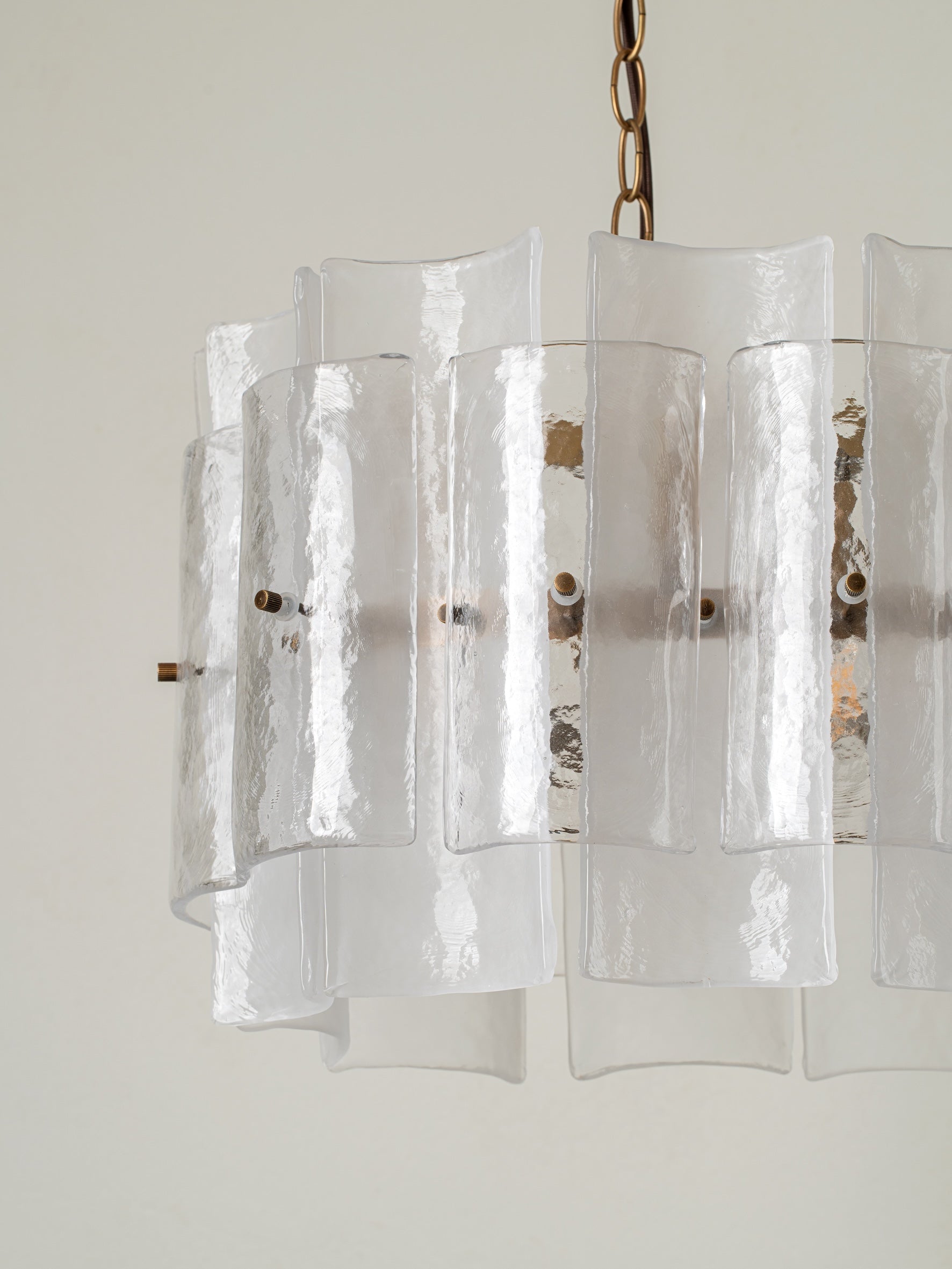 Pazo - 5 light layered textured glass oval chandelier