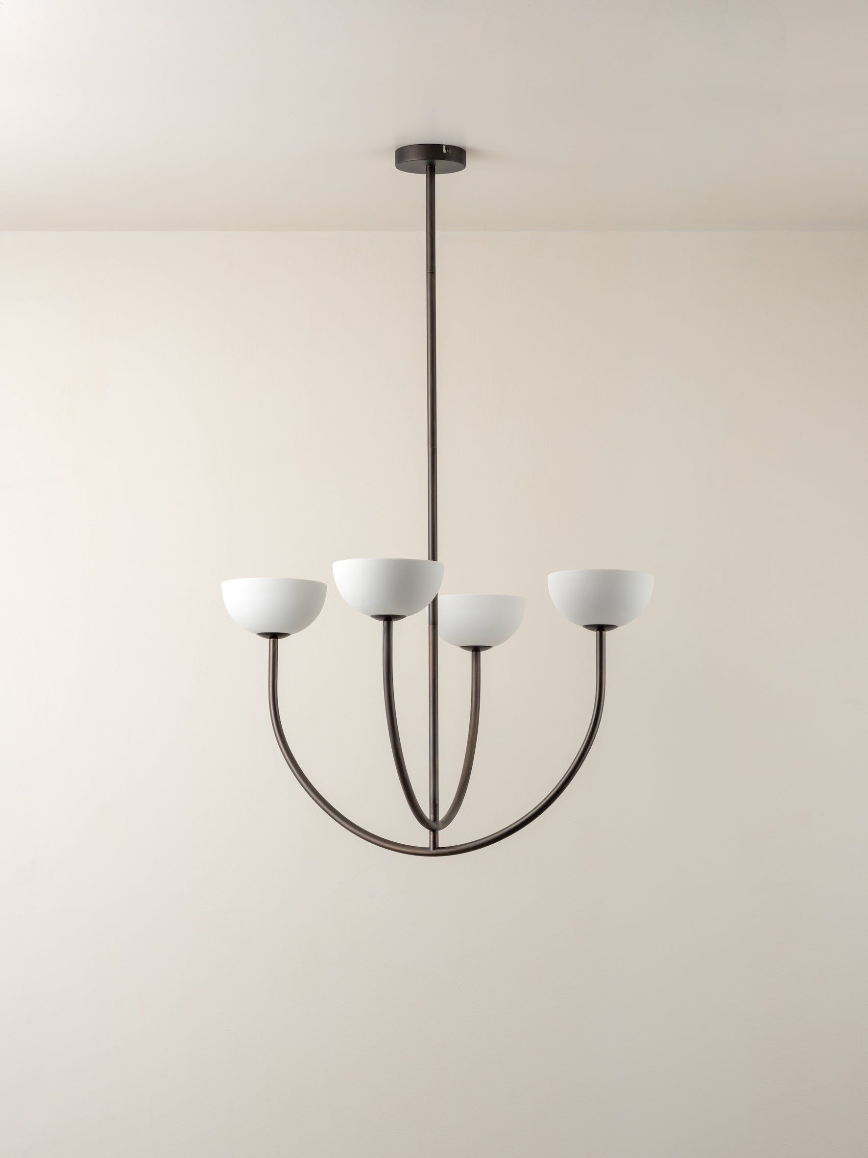 Ruzo - 4 light bronze and porcelain pendant