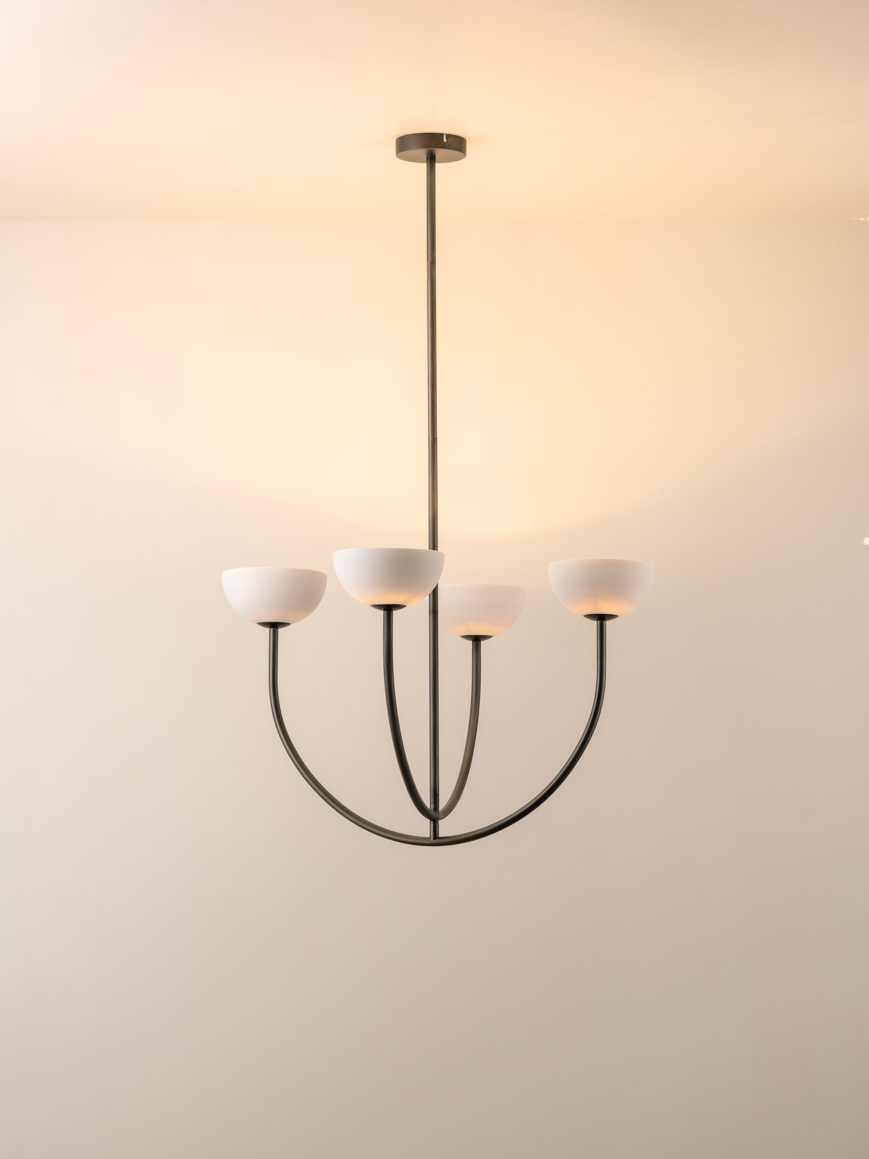 Ruzo - 4 light bronze and porcelain pendant