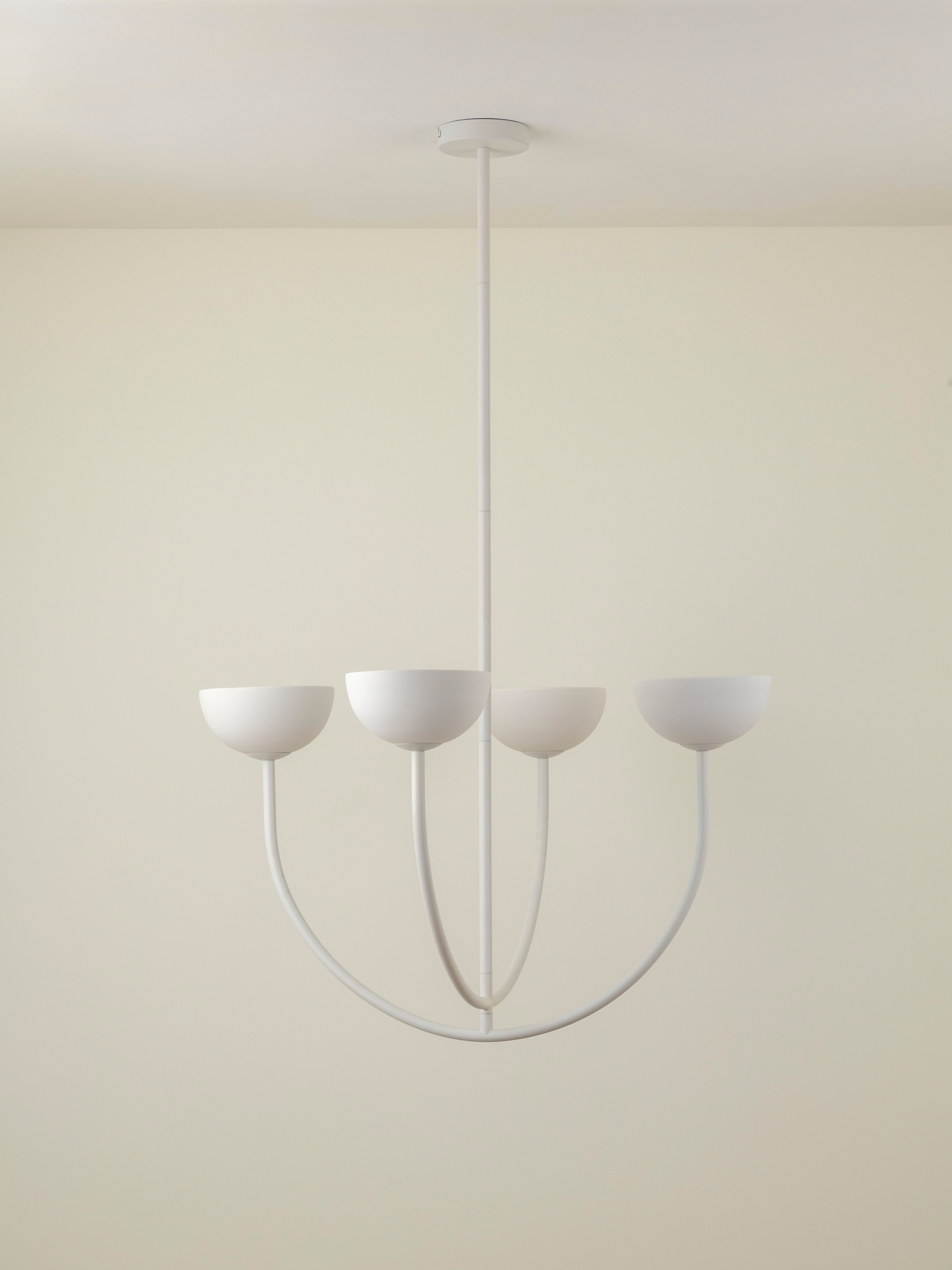 Ruzo - 4 light matt warm white and white porcelain ceiling pendant