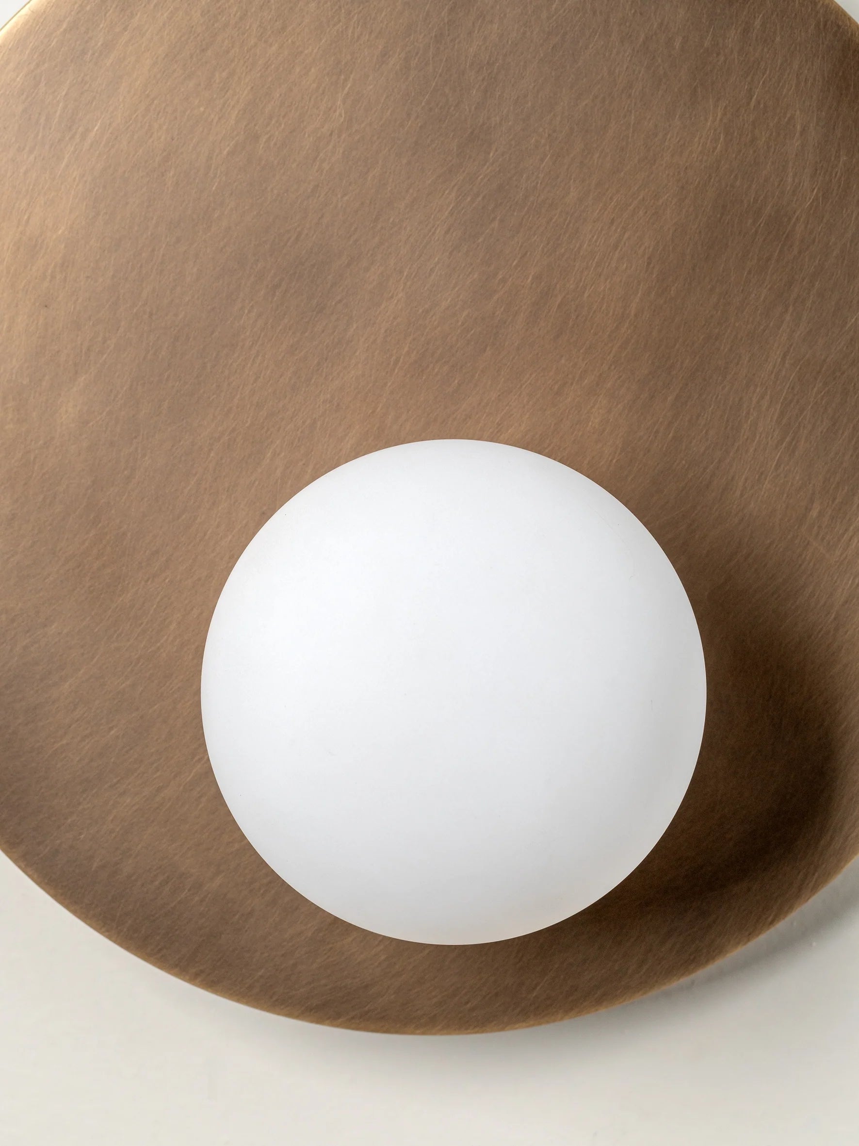 Luna - aged brass and opal disc wall light