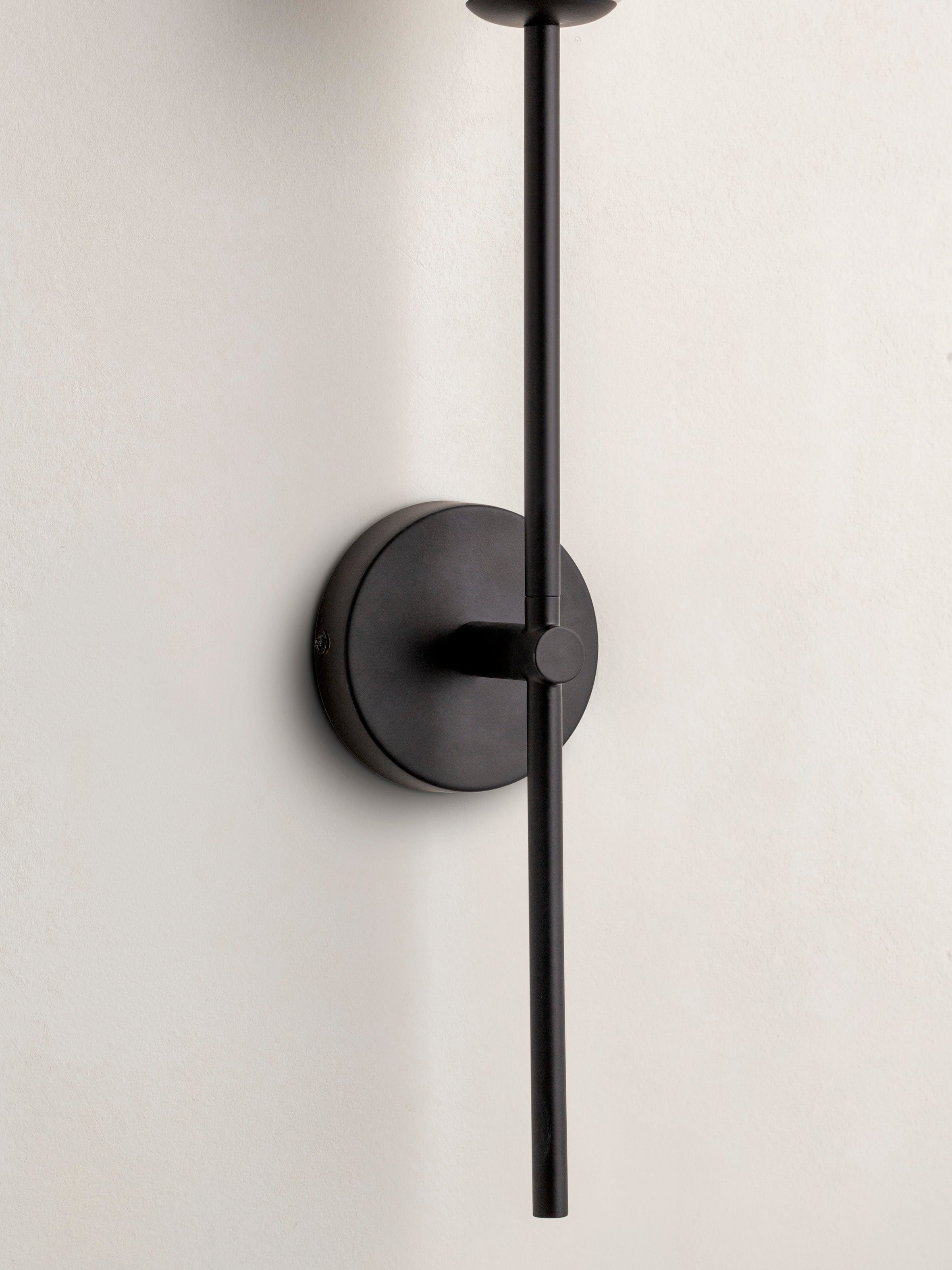 Chelso - matt black and opal wall light