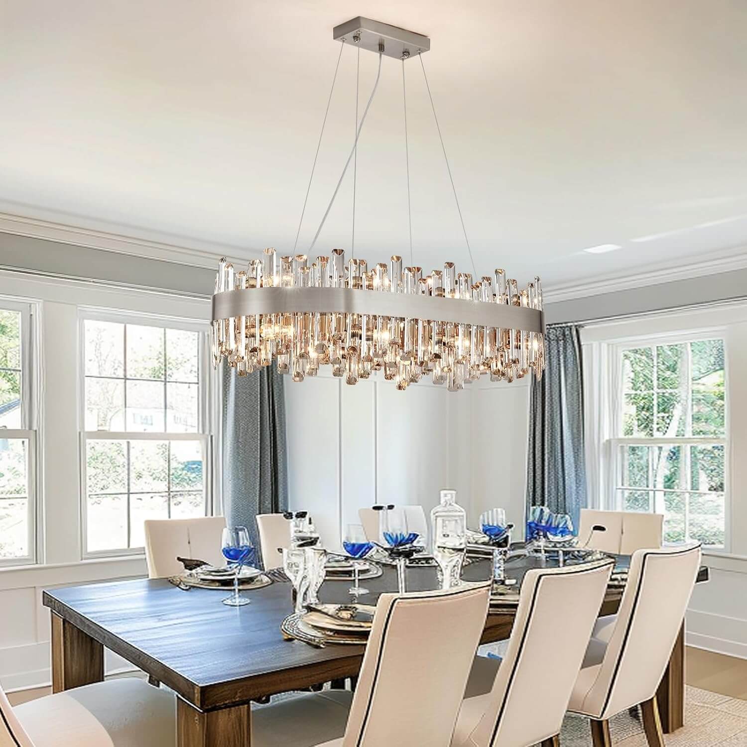 Luxora Elegance Chrome Crystal Chandelier