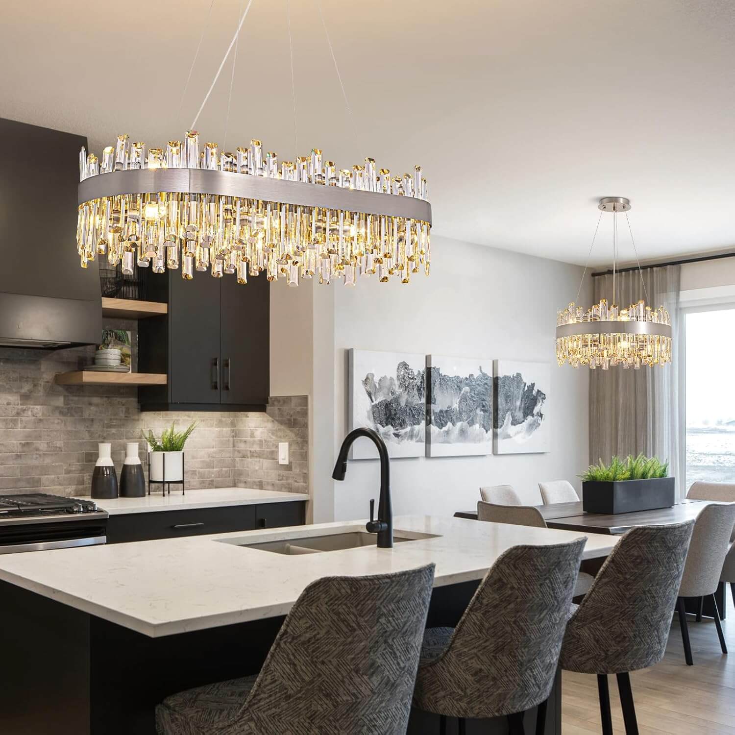 Luxora Elegance Chrome Crystal Chandelier