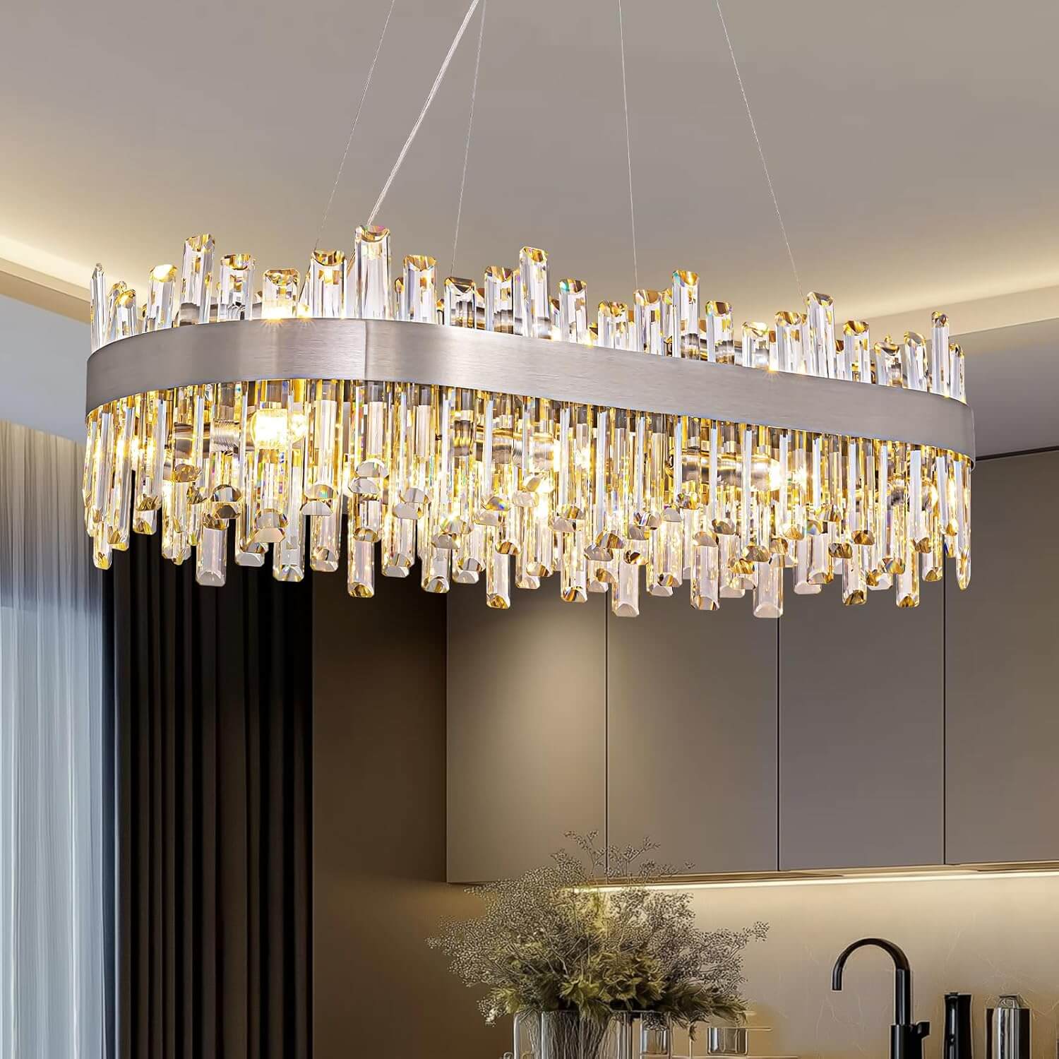 Luxora Elegance Chrome Crystal Chandelier