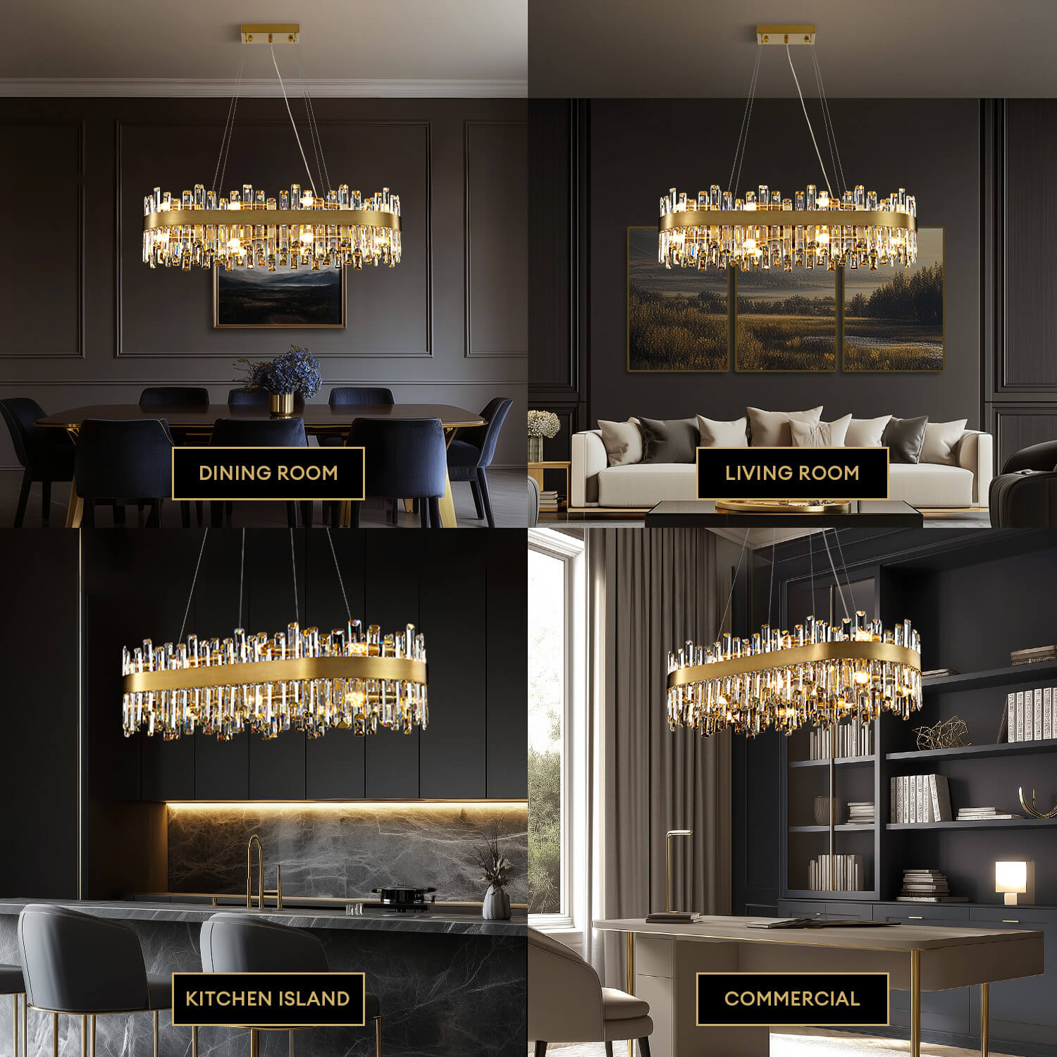 Luxora Elegance Gold Crystal Chandelier