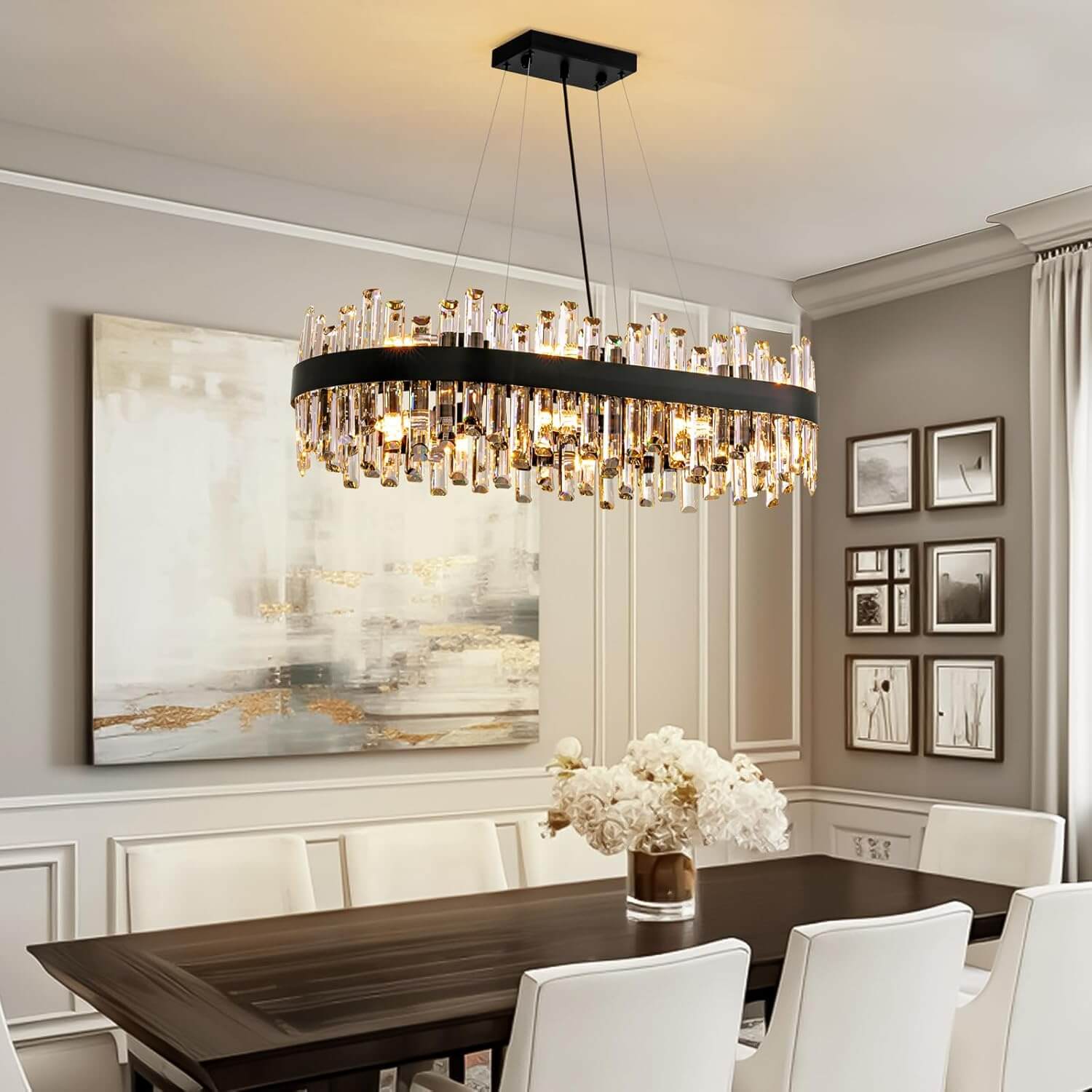 Luxora Modern Black Crystal Chandelier