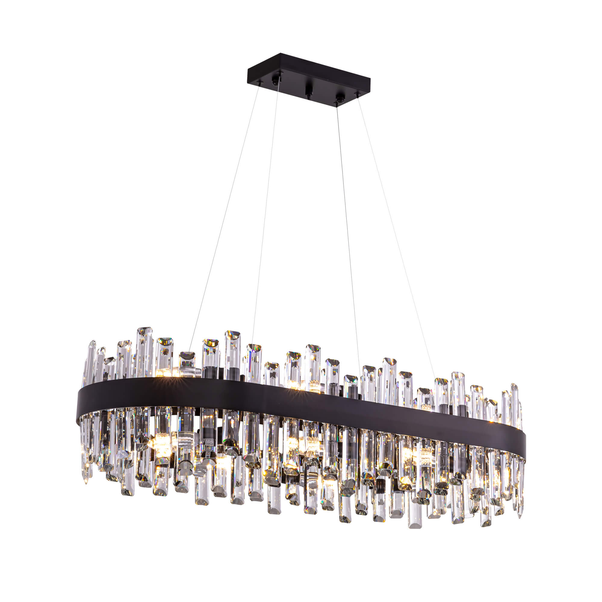 Luxora Modern Black Crystal Chandelier