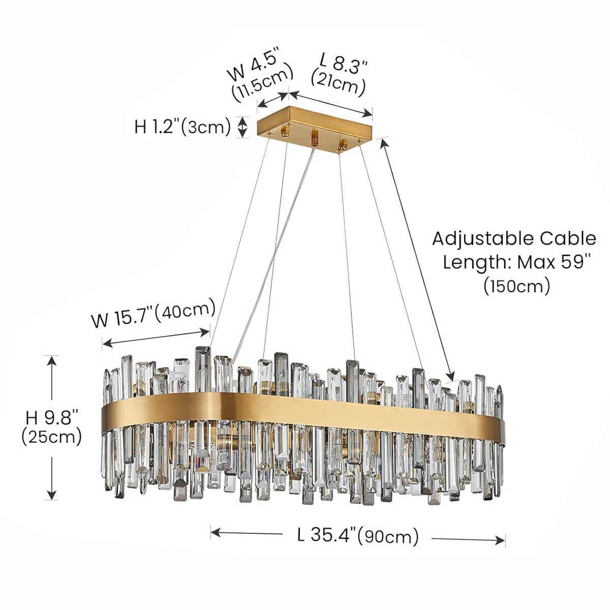 Luxora Elegance Gold Dual-tone Crystal Chandelier