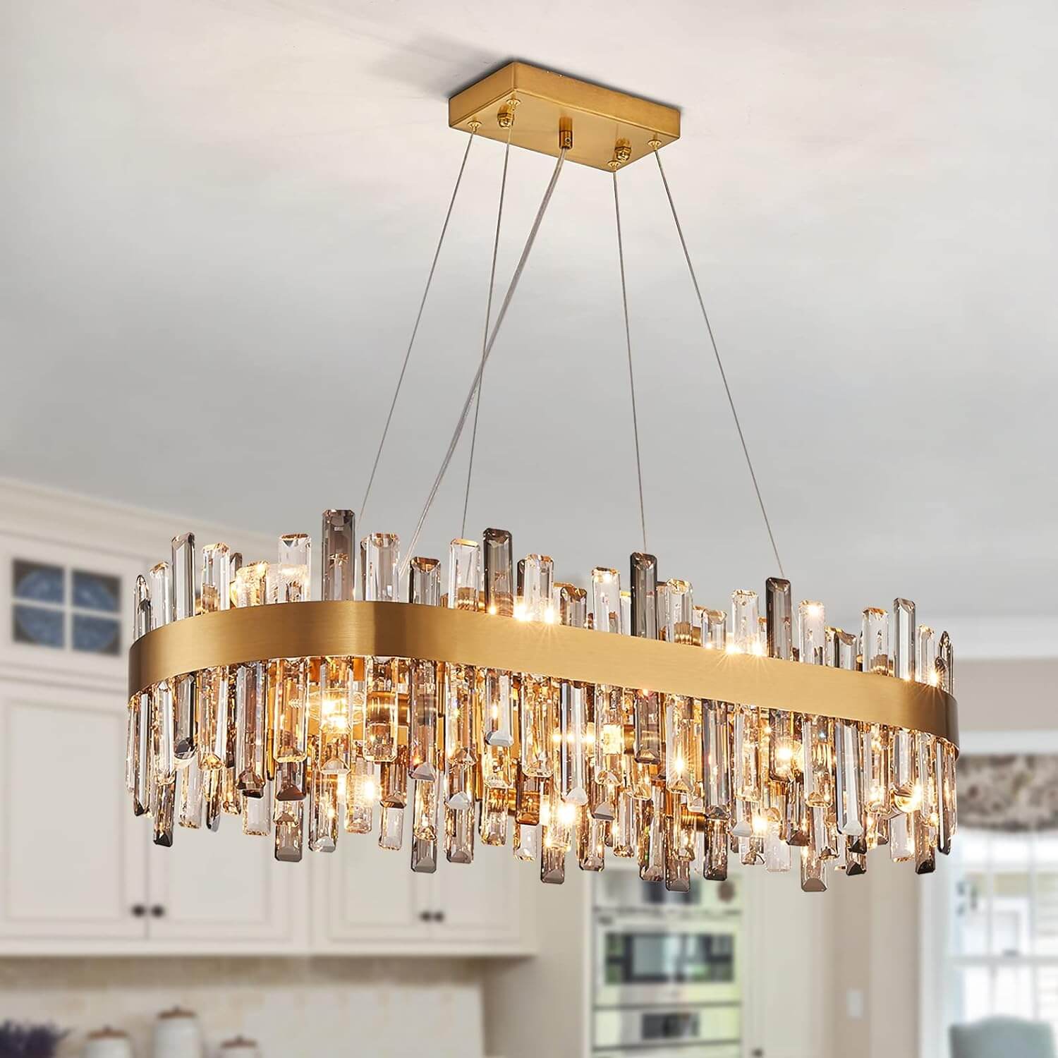 Luxora Elegance Gold Dual-tone Crystal Chandelier