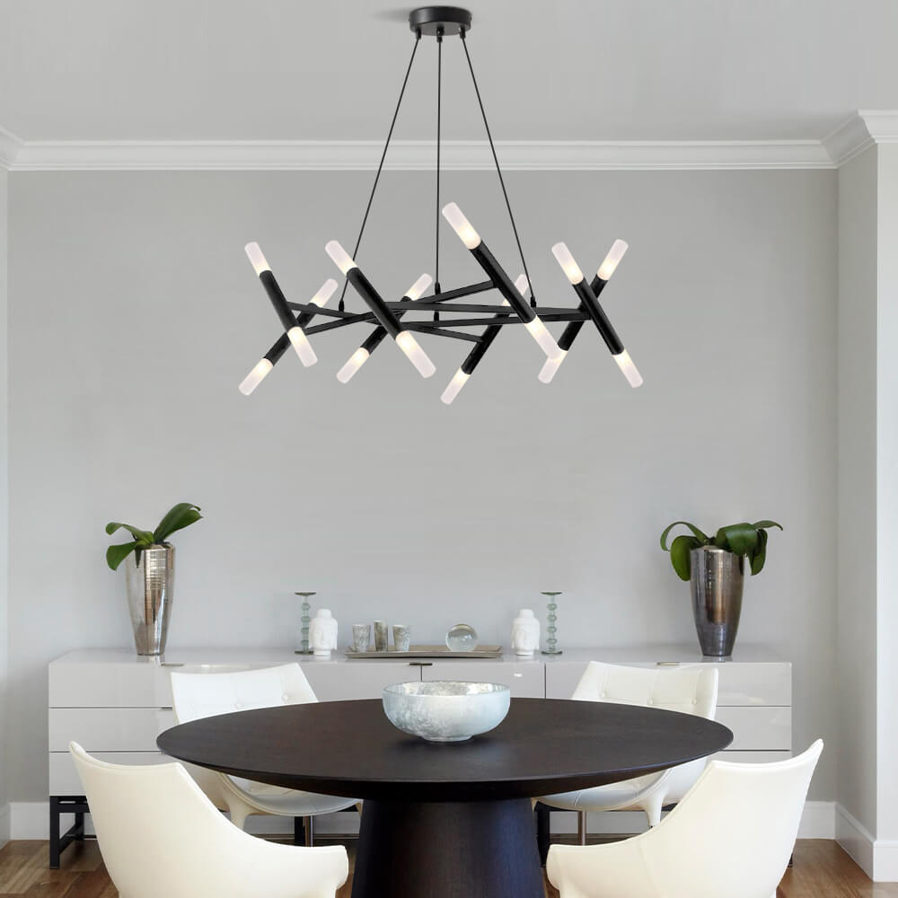 Mid Century Modern Polygonal Chandelier Living Room