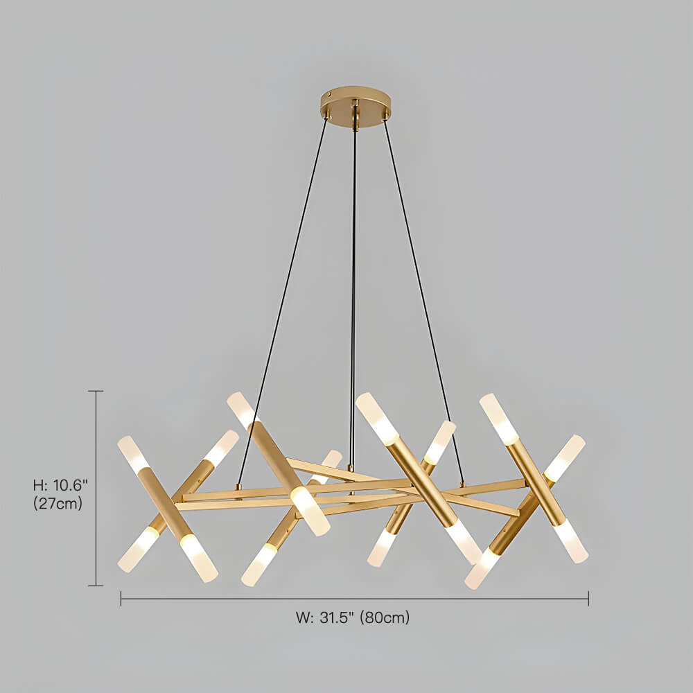 Mid Century Modern Polygonal Chandelier Living Room