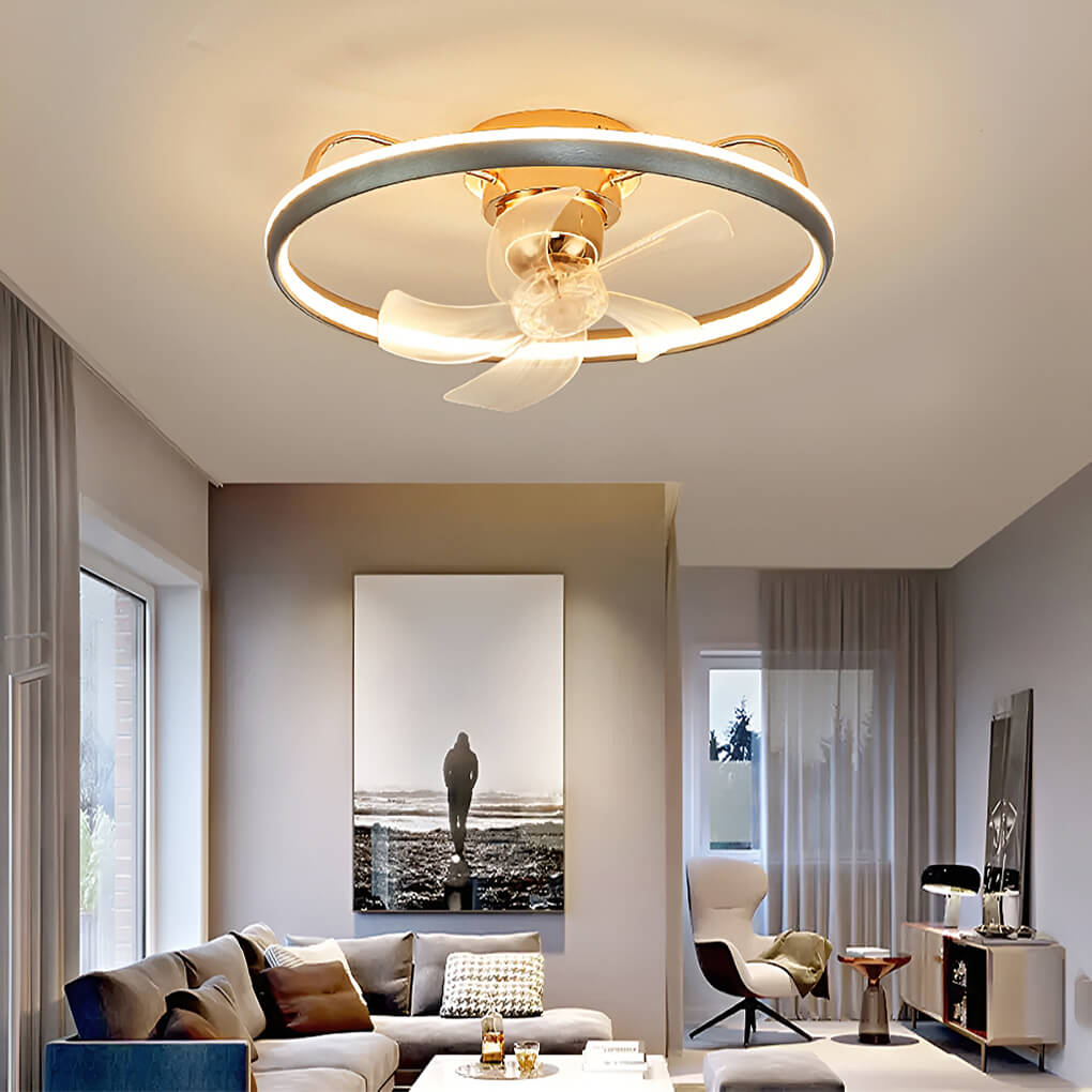 Modern Circular Ceiling Fan Light With Remote Control