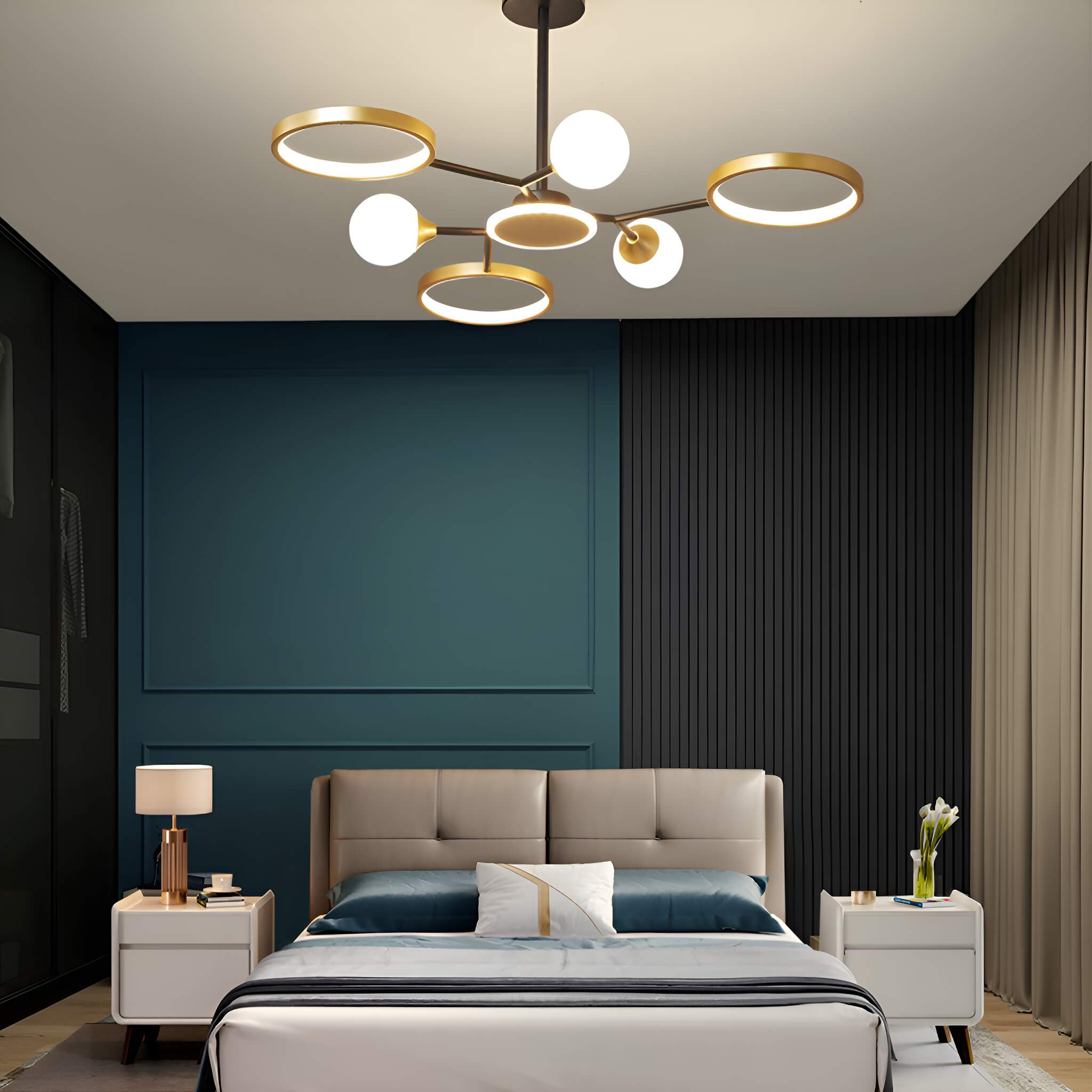 Gold Rings Modern Sputnik Ceiling Lights