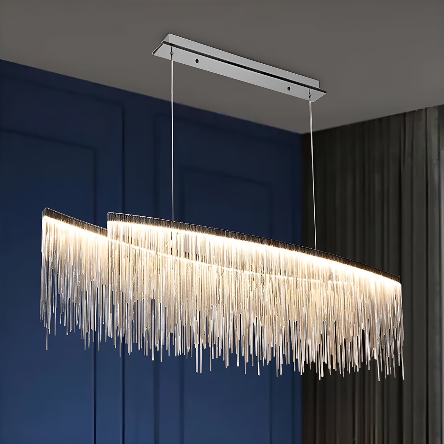 Modern Linear Aluminum Chandelier for Dining room