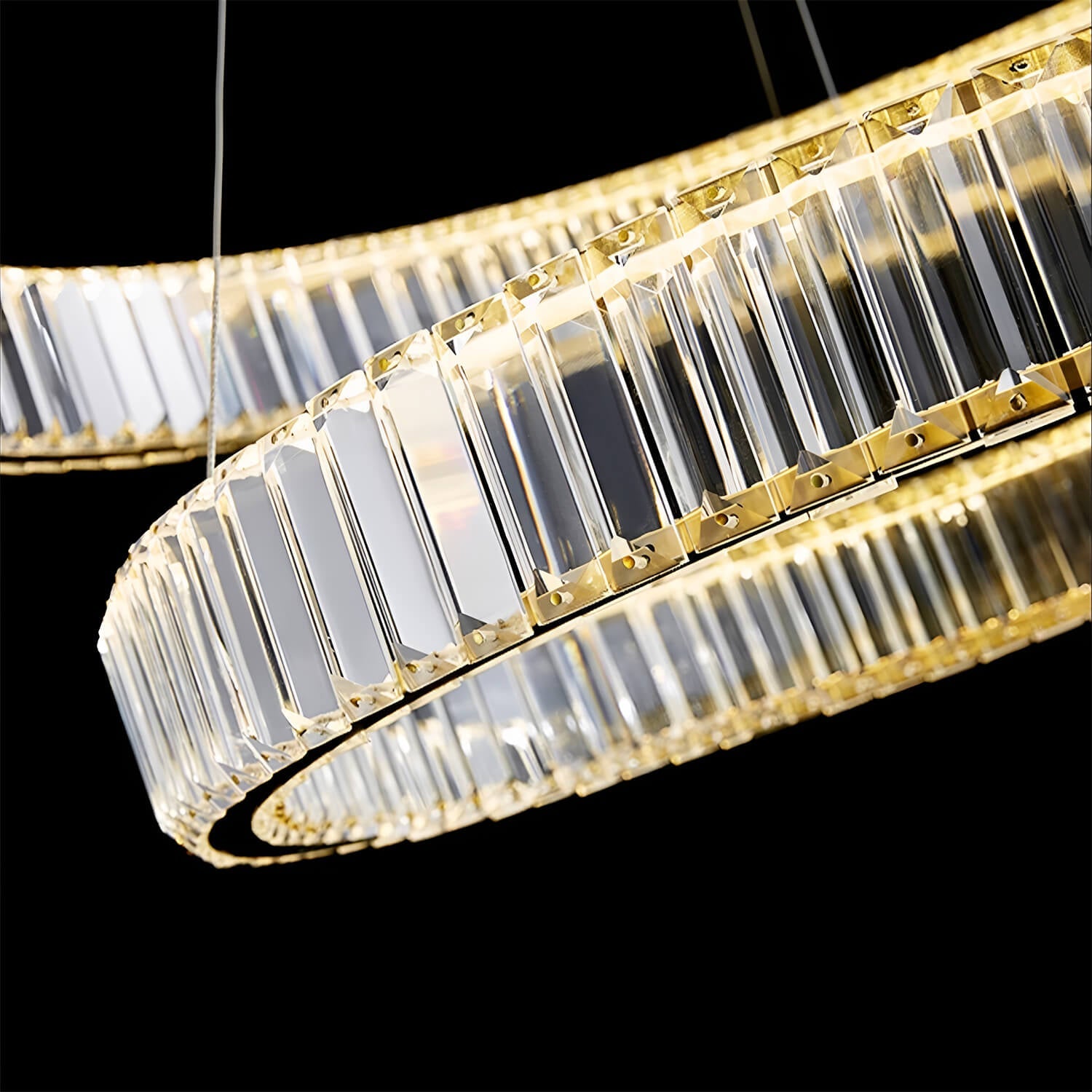 Modern Luxury Crystal Chandelier Elegant Circular Duplex Living Room and Dining Room Lighting