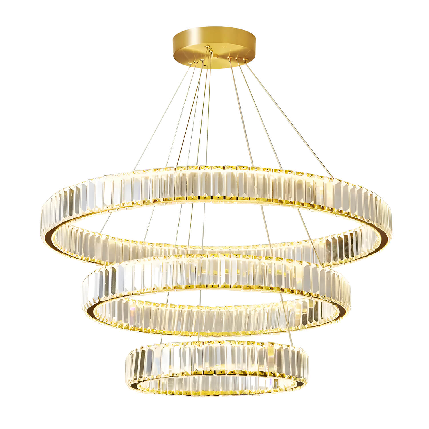 Modern Luxury Crystal Chandelier Elegant Circular Duplex Living Room and Dining Room Lighting