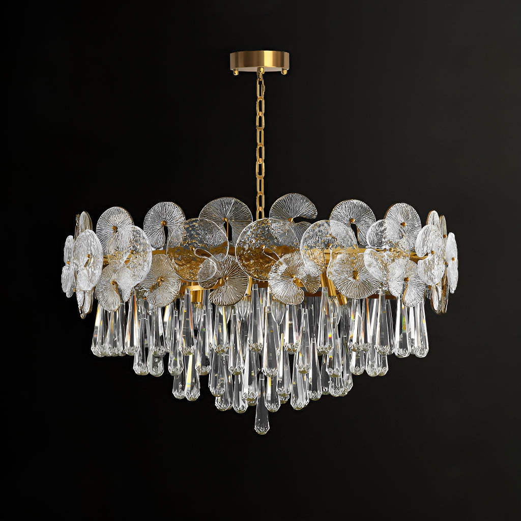 Modern Luxury Gold Glass Chandelier for Living Room