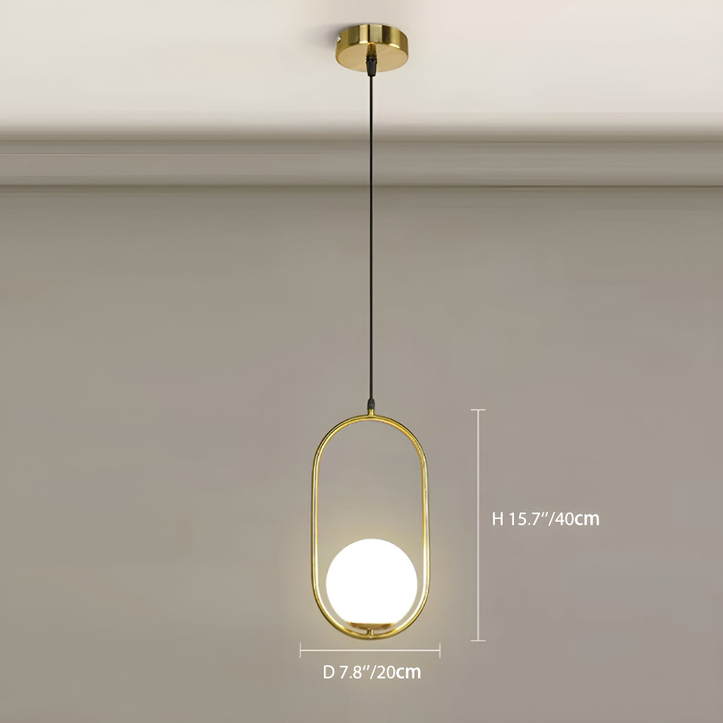 Glass Pendant Round Light in Modern Minimalist Style